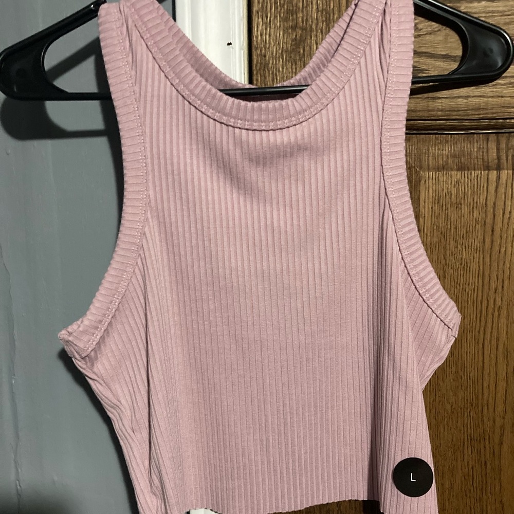 Destined large, pink tank crop top. Super cute! Fits like a small
